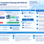 Infographic structuring production planning with mold and worker constraints