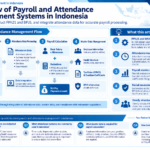 Infographic structuring payroll and attendance management flow in Indonesia