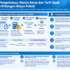 Diagram terstruktur tentang pengelolaan waktu kerja dan tarif upah dalam biaya pokok