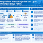 Diagram terstruktur tentang pengelolaan waktu kerja dan tarif upah dalam biaya pokok