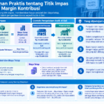 Diagram terstruktur tentang titik impas dan rasio margin kontribusi di bisnis