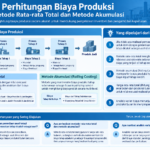 Infografis yang merangkum metode rata-rata total dan akumulasi biaya produksi