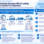 Infographic structuring the flow of trade documents from Indonesia to Japan