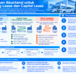 Infografis yang merangkum pengolahan akuntansi untuk operating lease dan capital lease