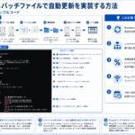 Windowsバッチファイルで自動更新を実装する手順を示す構造化した図解