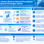 Diagram terstruktur tentang retensi internal dan tiga laporan keuangan utama