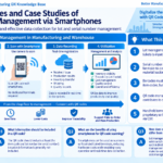 Infographic structuring QR code management flow in manufacturing and warehouse