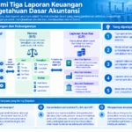 Diagram terstruktur tentang tiga laporan keuangan dan dasar akuntansi