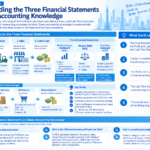 Infographic structuring the flow from transactions to three financial statements