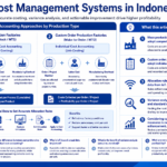 Infographic on cost management systems in Indonesian manufacturing, comparing process and job costing