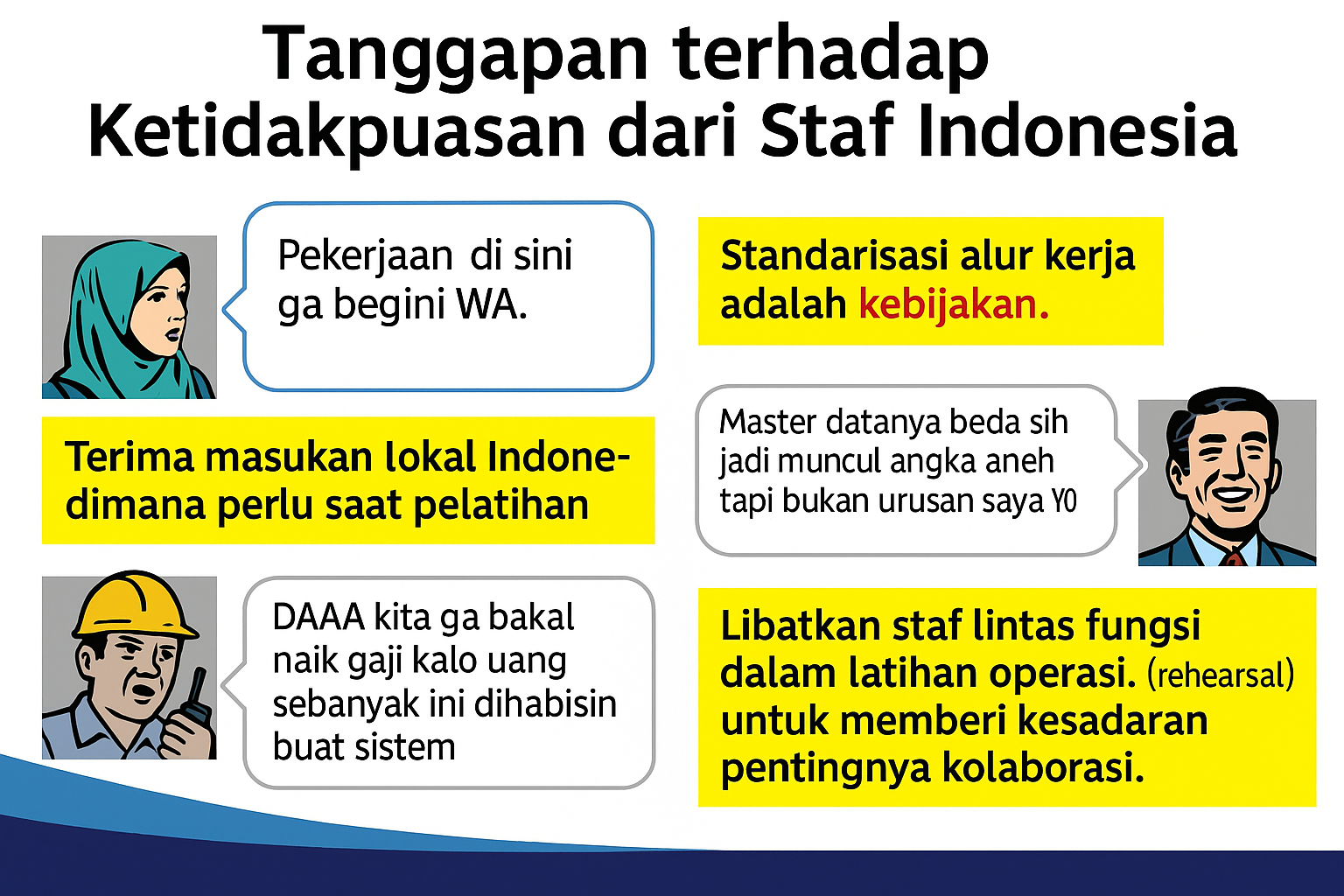 Tanggapan terhadap penolakan dari staf Indonesia