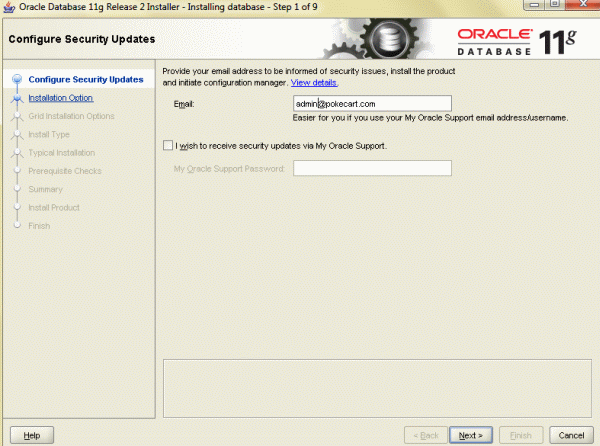 Oracle 11g Release2 32bit版のインストール手順
